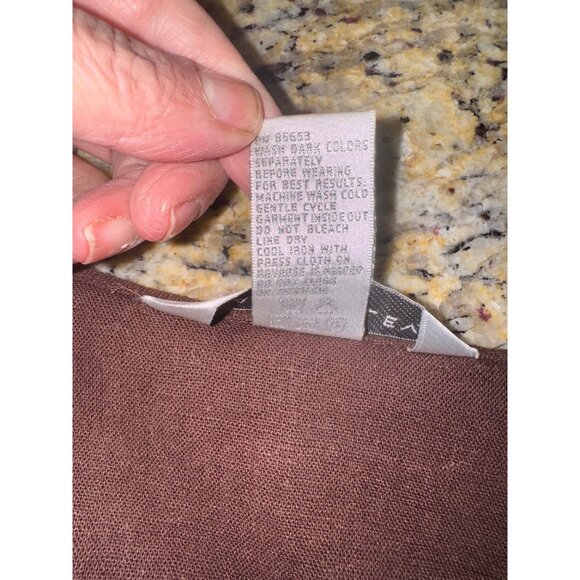 Brown Napa Valley Woman 22W Tunic Top With Crochet Trim & Sequin Linen Casual - Picture 9 of 9